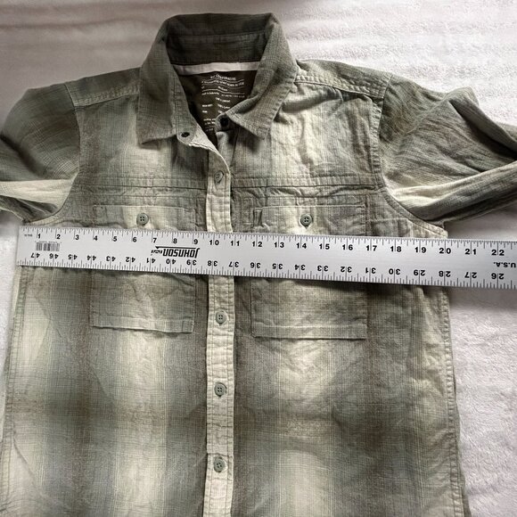 REI Co-Op Womens Plaid Button-Up Shirt Medium Olive Cotton Long Sleeve Casual - Picture 6 of 7